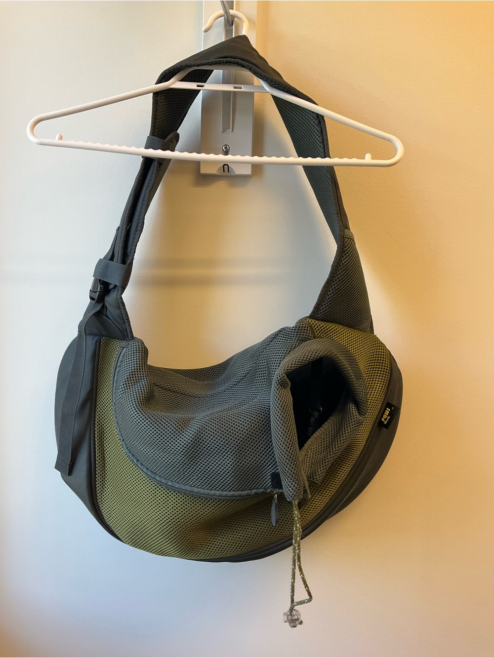 Olive Green & Gray Mesh Small Pet Sling Carrier